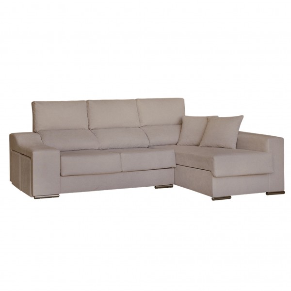 Chaiselongue DERECHA MÁLAGA Tapizado Nevada 2 Beige 255x140x100 Cm