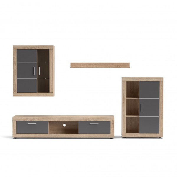 Composición de Salón Fiordo Cambria-Grafito LED...