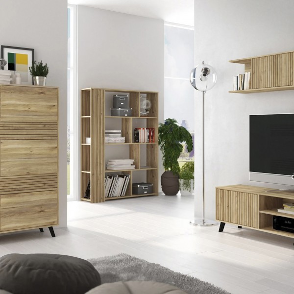 Estantería de 4 Baldas Solana Mauvella-Rayas 129x32,8x174 Cm 2