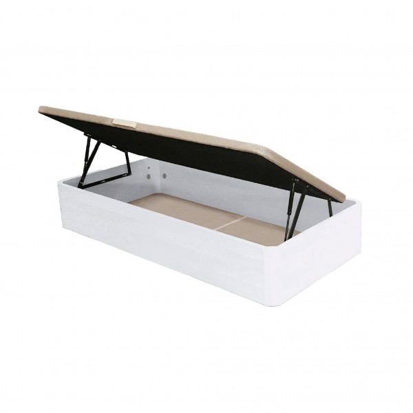 Canapé 90 Yecla Tapizado 3D Blanco Apertura Lateral 90x190x36 Cm