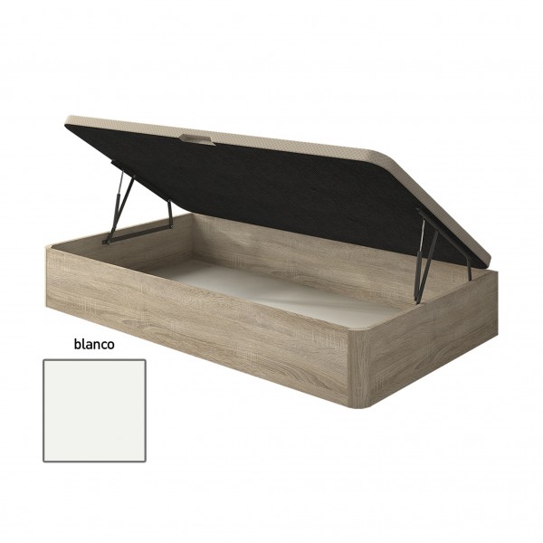 Canapé 90 Yecla Tapizado 3D Blanco Apertura Lateral 90x190x36 Cm