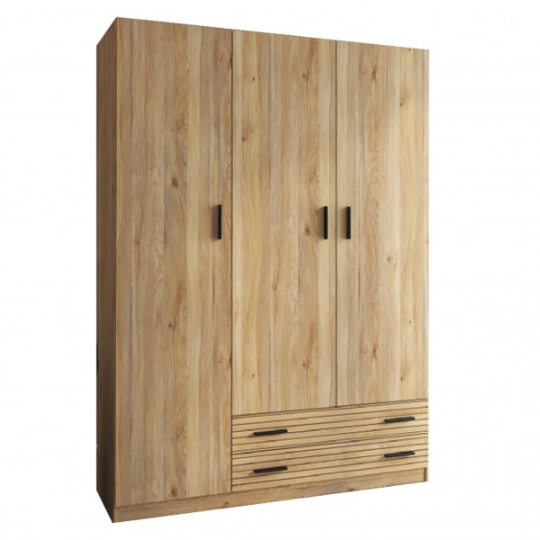 Armario 3 Puertas y 2 Cajones Rapid Marrón 149,9x51,6x208 Cm