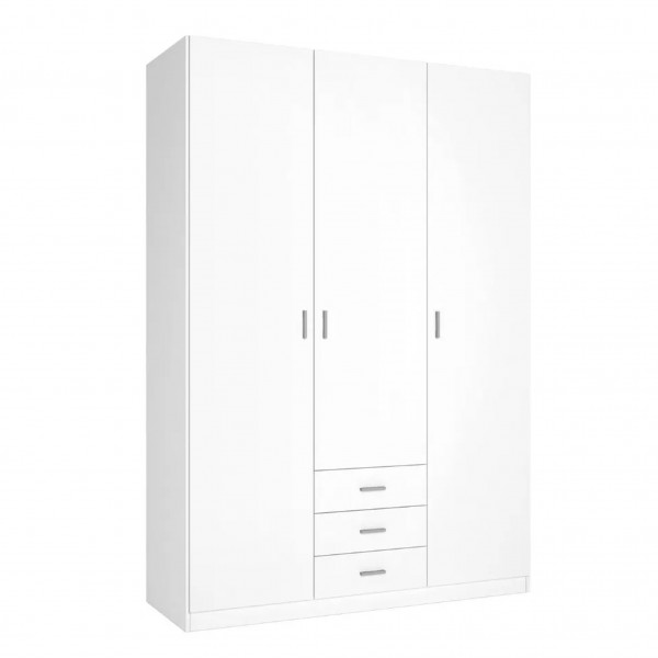 Armario Roma 3 puertas y 3 cajones Blanco mate...