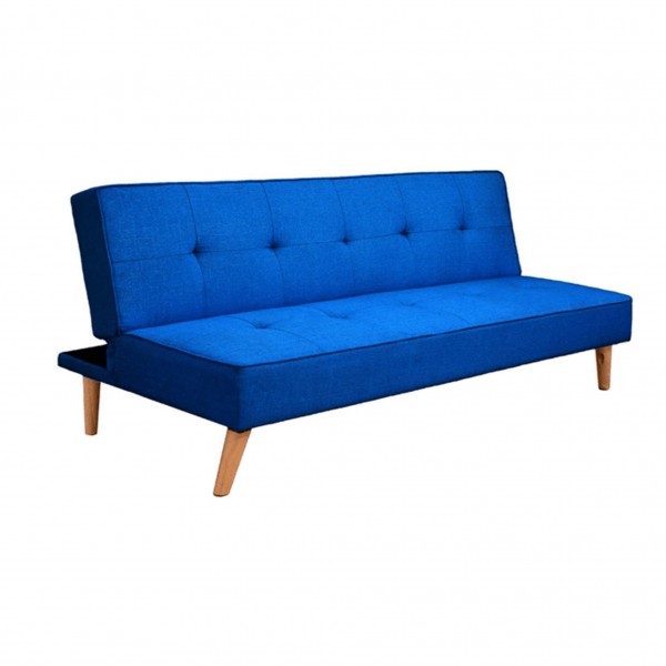 Sofá Cama Clic-Clac Pata Madera Unai Azul Oscuro...