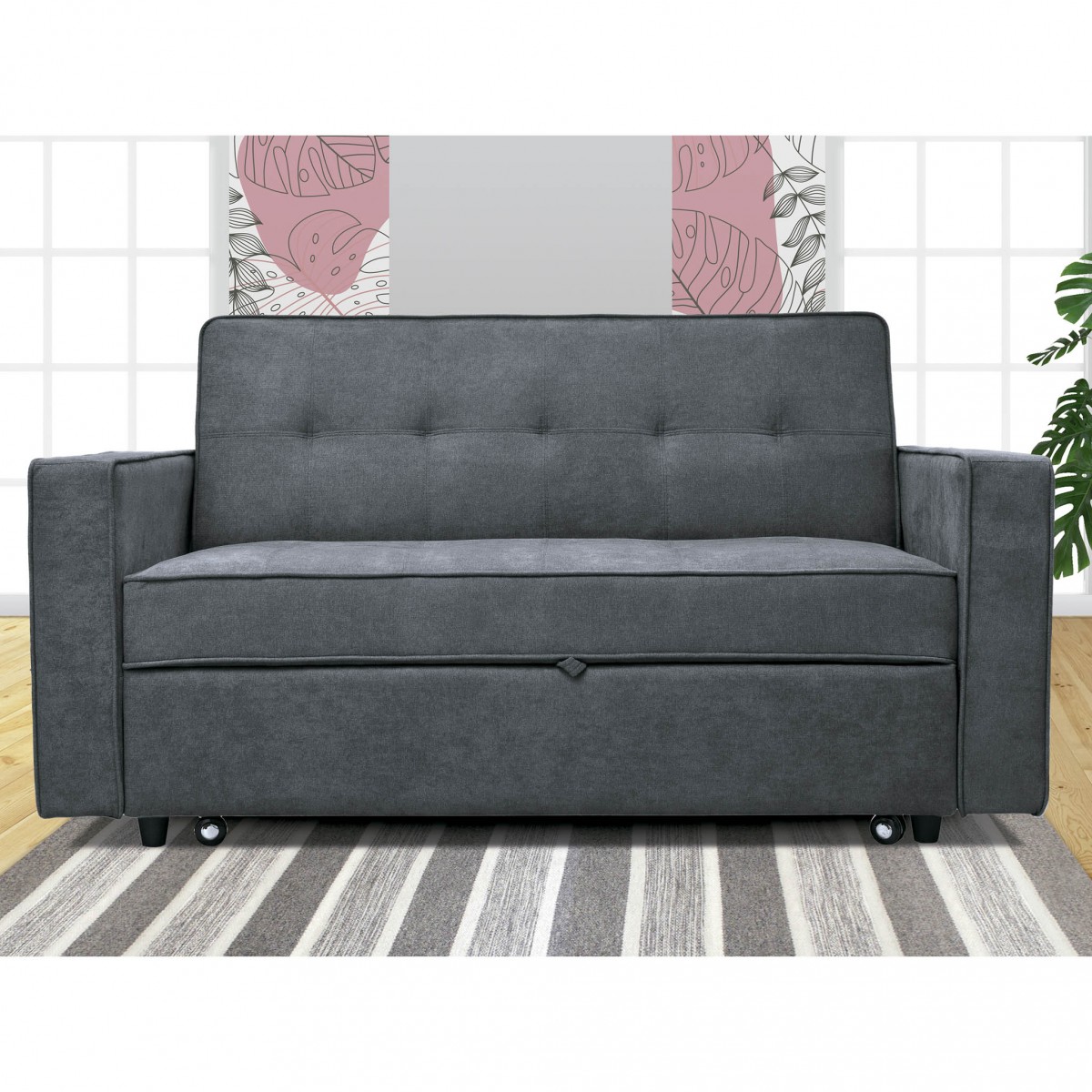 Sofá Cama con Brazos Izan Gris 167x88x93 Cm