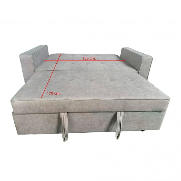 Sofá Cama con Brazos Rol Tapicería Crystal 2 Gris 165x88x91 Cm