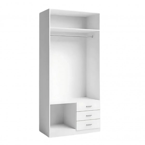 Armario Roma 2 puertas y 3 cajones Blanco mate... 2