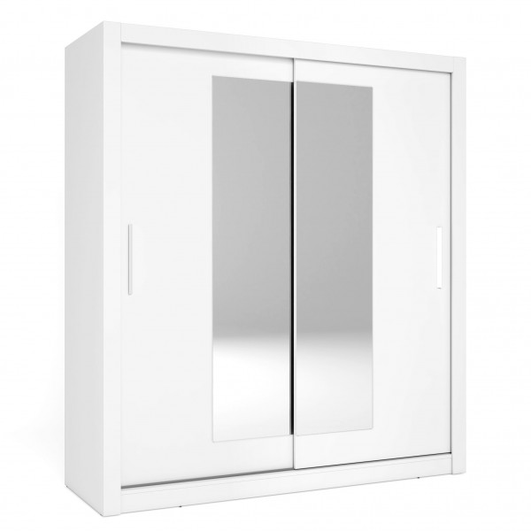 Armario Sava 2 Puertas Correderas con Espejos Blanco Mate...
