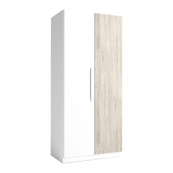 Armario Juvenil Estelle 2 Puertas Blanco Mate y Sahara...