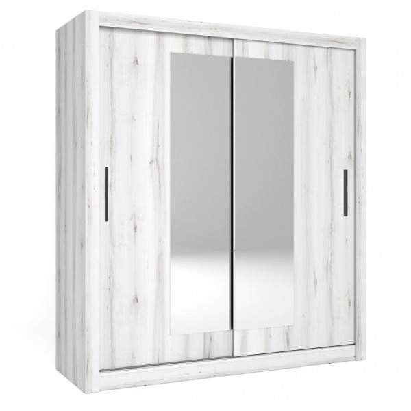 Armario Sava 2 Puertas Correderas con Espejo Blanco y...