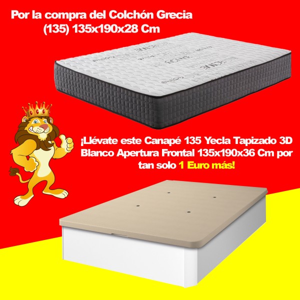 Pack promoción Colchón Grecia 135 + Canapé Yecla 135...