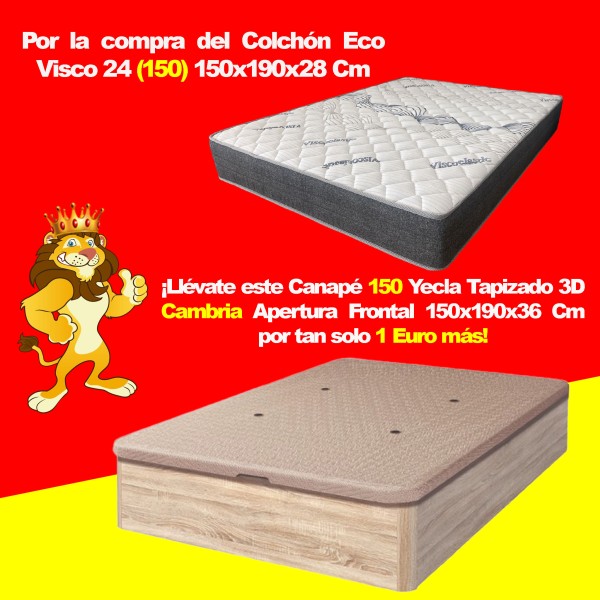 Pack Promoción Colchón Eco Visco 24 150 + Canapé Yecla...