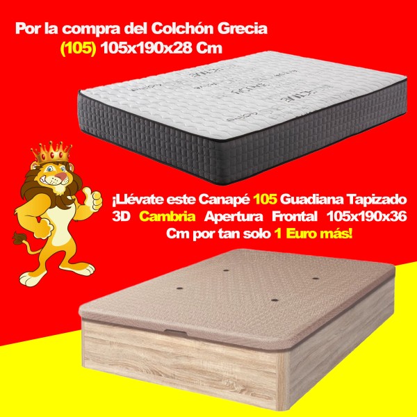 Pack promoción Colchón Grecia 105 + Canapé Guadiana 105...