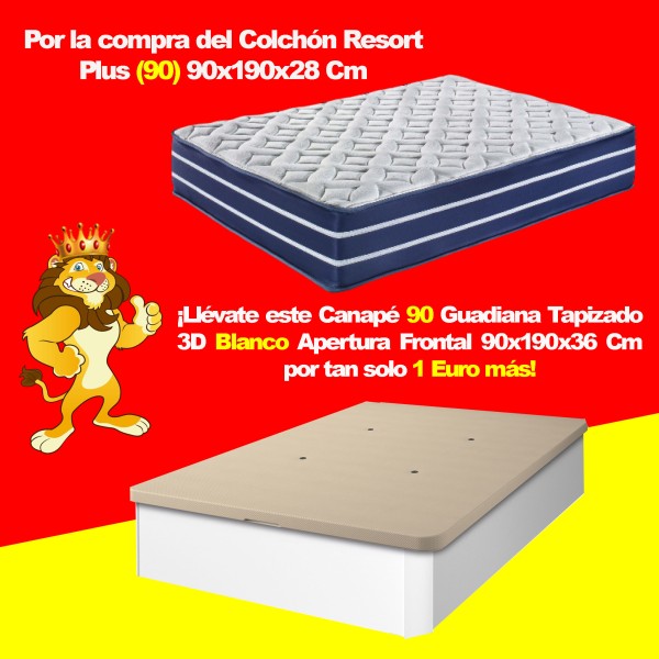 Pack promoción Colchón Resort Plus 90 + Canapé Guadiana...