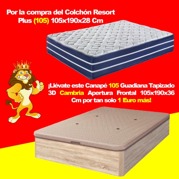 Pack promoción Colchón Resort Plus 105 + Canapé Guadiana...