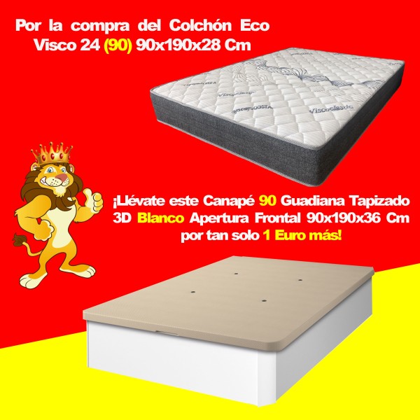Pack promoción Colchón Eco Visco 24 90 + Canapé Guadiana...