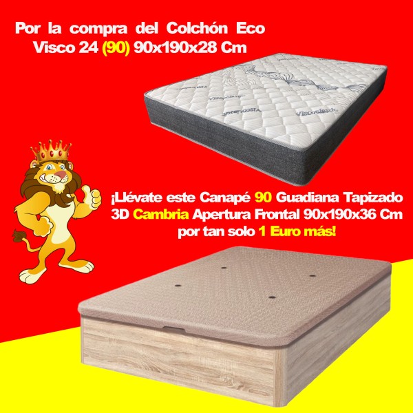 Pack promoción Colchón Eco Visco 24 90 + Canapé Guadiana...