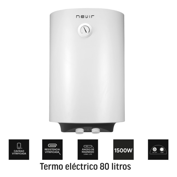 Termo Eléctrico 80L Blanco NVR-TE1080L-BV 44x44x77 Cm