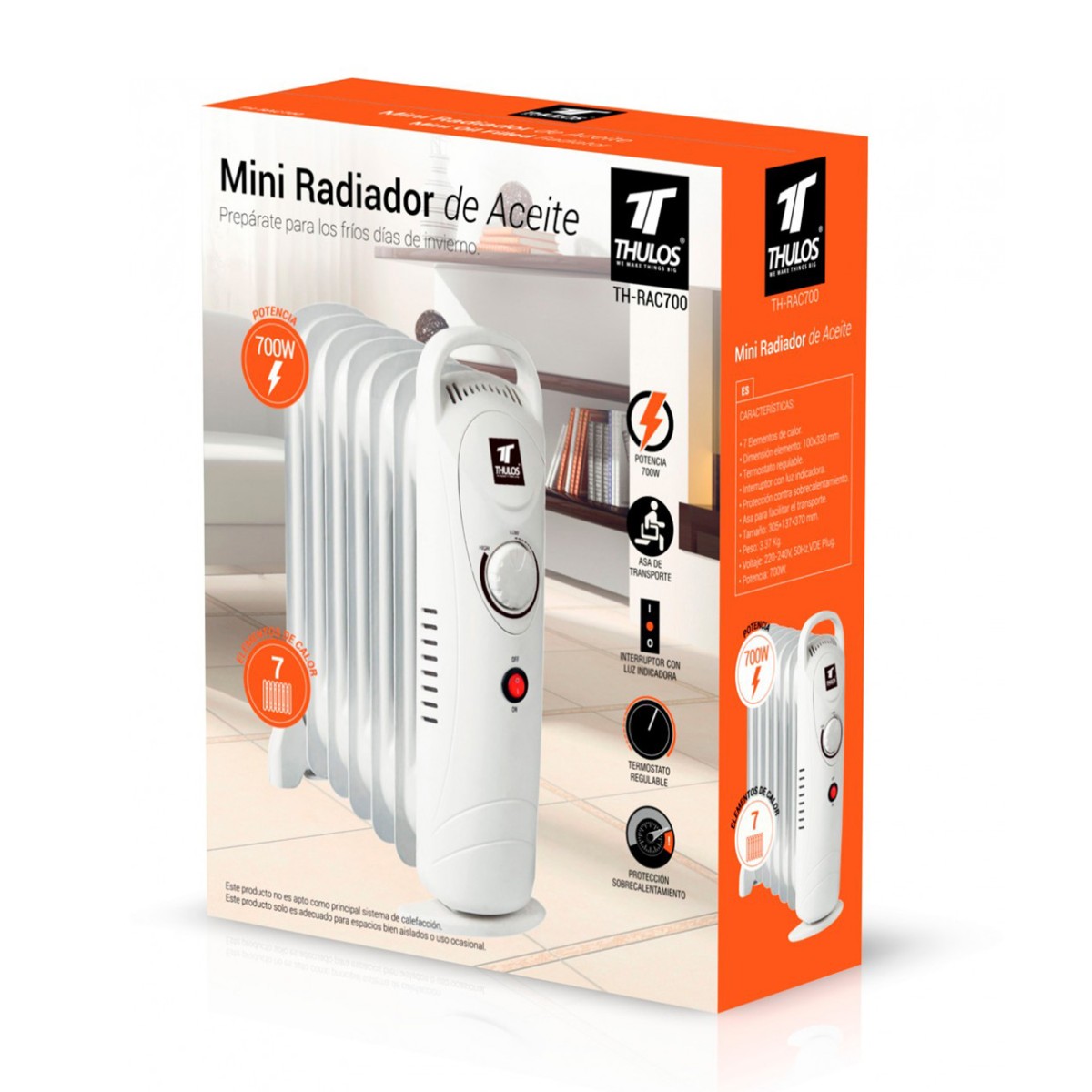 Mini Radiador de Aceite THULOS TH-RAC700 7...