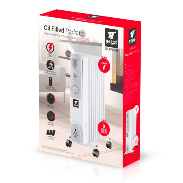 Radiador de Aceite 9 Elementos THULOS TH-RAC901–2000W... 2