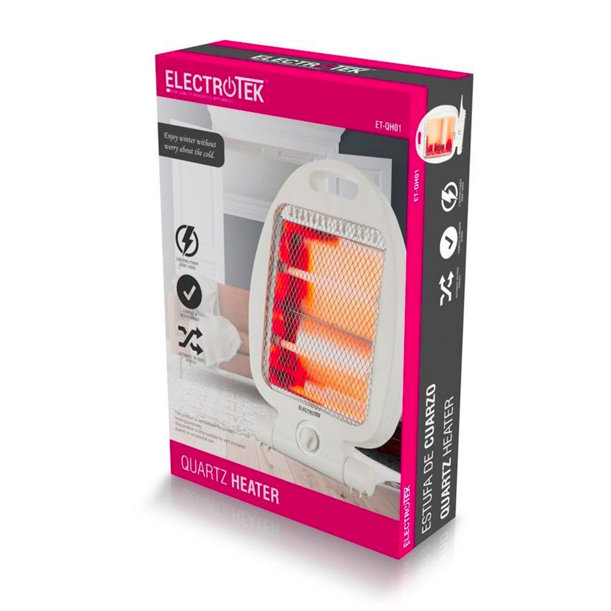 Estufa de Cuarzo ELECTROTEK ET-QH01 400W/800W...