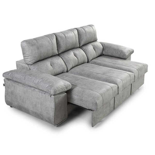 Sofá 3 Plazas 3 Asiento Cupra Edi Plata 240x100x100 Cm