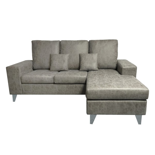 Chaiselongue Reversible Duque Tapizado Nolia Cemento 200x144x99 Cm