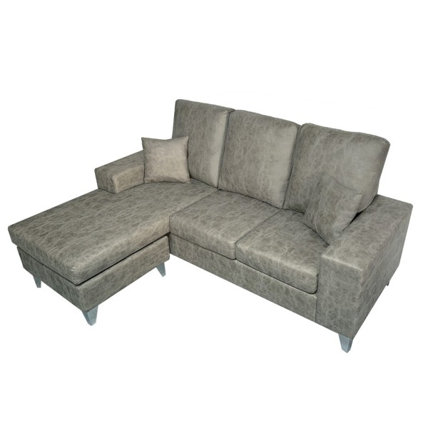 Chaiselongue Reversible Duque Tapizado Nolia Cemento 200x144x99 Cm