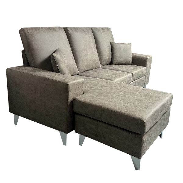 Chaiselongue Reversible Duque Tapizado Nolia Cemento 200x144x99 Cm