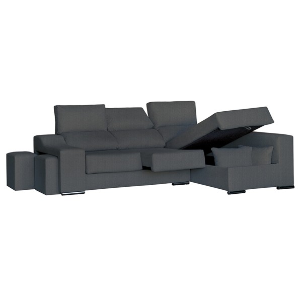Chaiselongue Derecho Málaga Tapizado Nevada 17 - 255x140x100 Cm