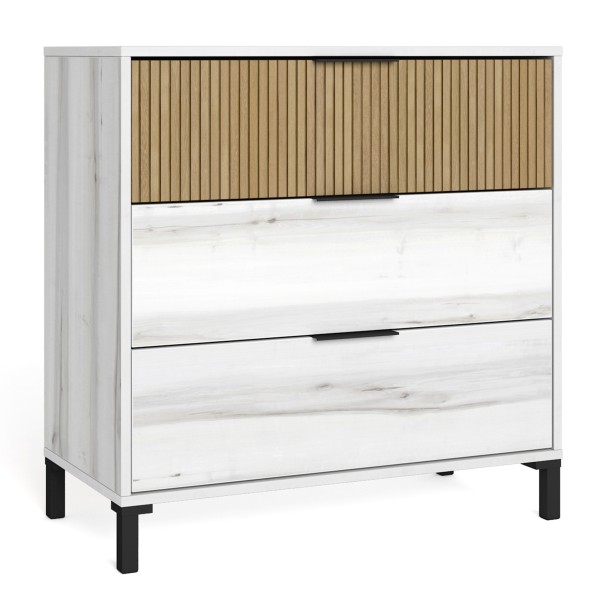 Cómoda 4 Cajones Arles Albo-Rayado 80x40x80 Cm