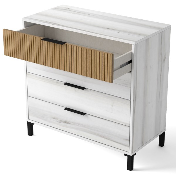 Cómoda 4 Cajones Arles Albo-Rayado 80x40x80 Cm 2