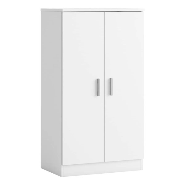 Armario Zapatero 2 Puertas Rhin Blanco Mate 55x35x100 Cm