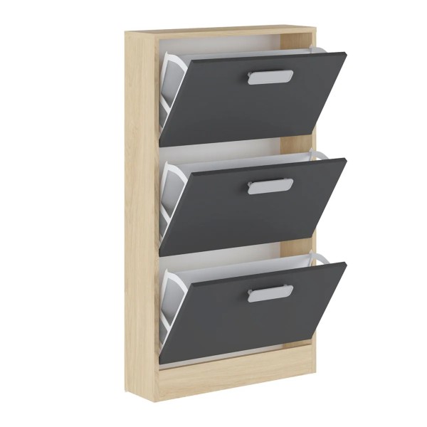 Zapatero 3 Puertas Donald Puccini-Grafito 59,8x17x107,7 Cm 2