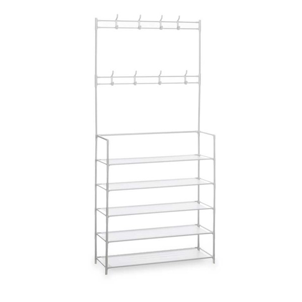 Perchero Zapatero 5 Alturas Blanco 80x29x175 Cm