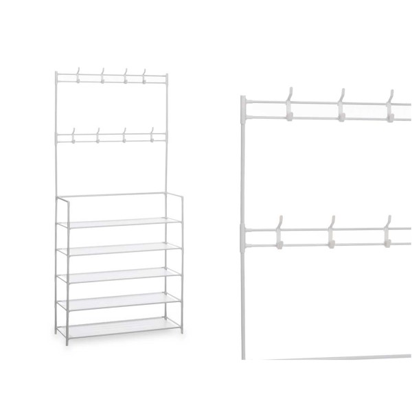Perchero Zapatero 5 Alturas Blanco 80x29x175 Cm 2