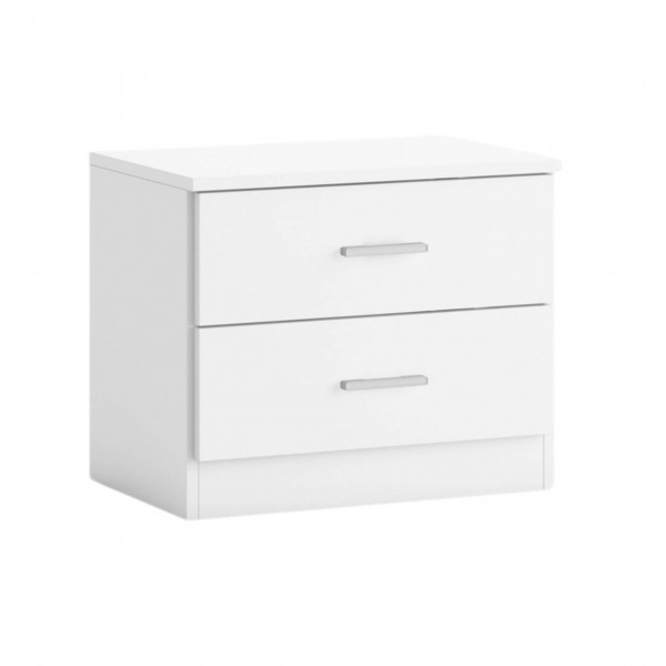Mesita de noche 2 cajones Couple Blanco mate 50x33,3x41,8 Cm