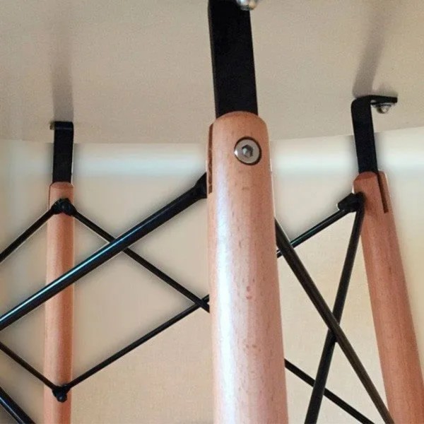 Mesa Redonda 80 C4 Patas Madera Dinamarca Blanca 80×80×75 Cm 2