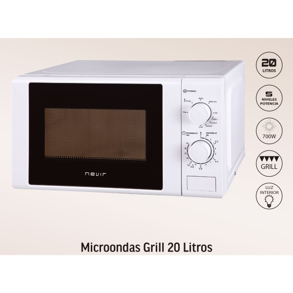 Microondas Grill Nevir NVR-6201MG 20L Blanco 44×34×25,9 Cm