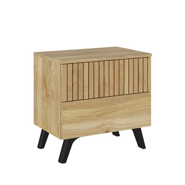 Mesita de Noche 2 cajones Solana Mauvella-Rayas...