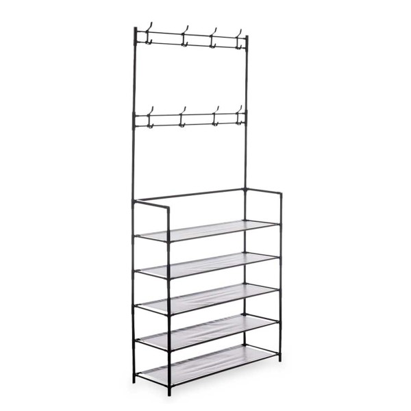 Perchero Zapatero 5 Alturas Negro 60×25×173 Cm