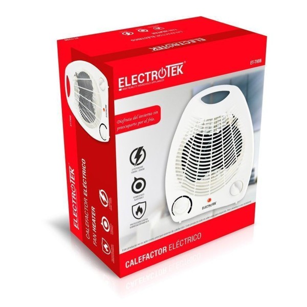 Calefactor Eléctrico ELECTROTEK ET-TV06 – 1000/2000W 22.2×13,5×26,7 Cm