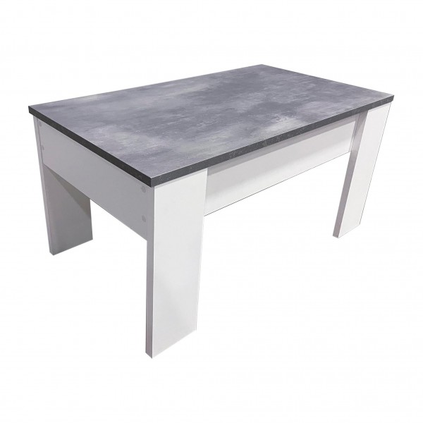 Mesa de Centro Elevable Gala Blanco-Cemento 90x50x46 Cm 2
