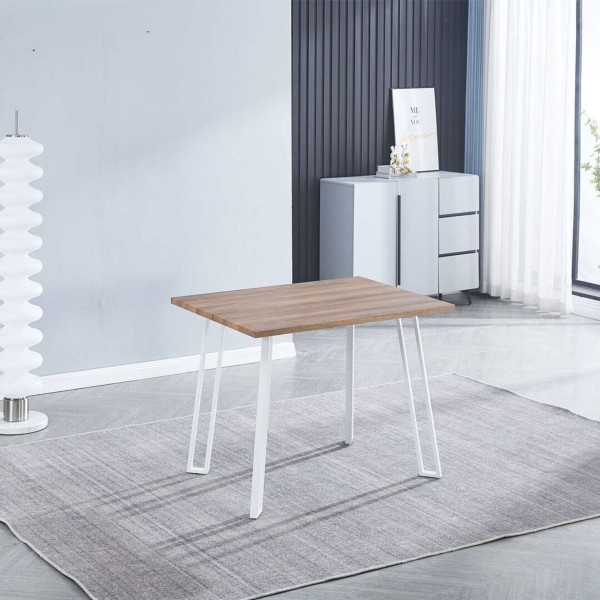 Mesa de Cocina Fija Tapa MDF Jansen Blanco 100x70x76 Cm 2