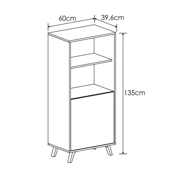Mueble Bar Soto Blanco-Roble 60x39,6x135 Cm