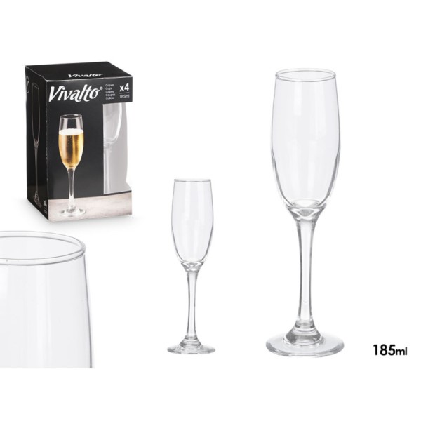Set de 6 Copas de Cava 185 ml 6,5x6,6x22,5 Cm