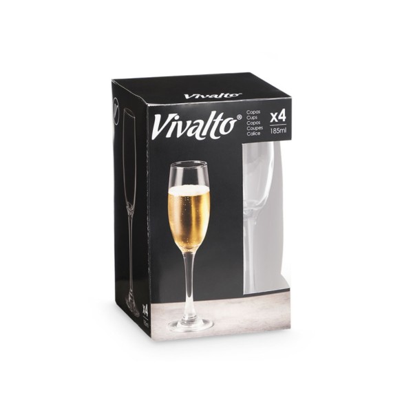 Set de 6 Copas de Cava 185 ml 6,5x6,6x22,5 Cm