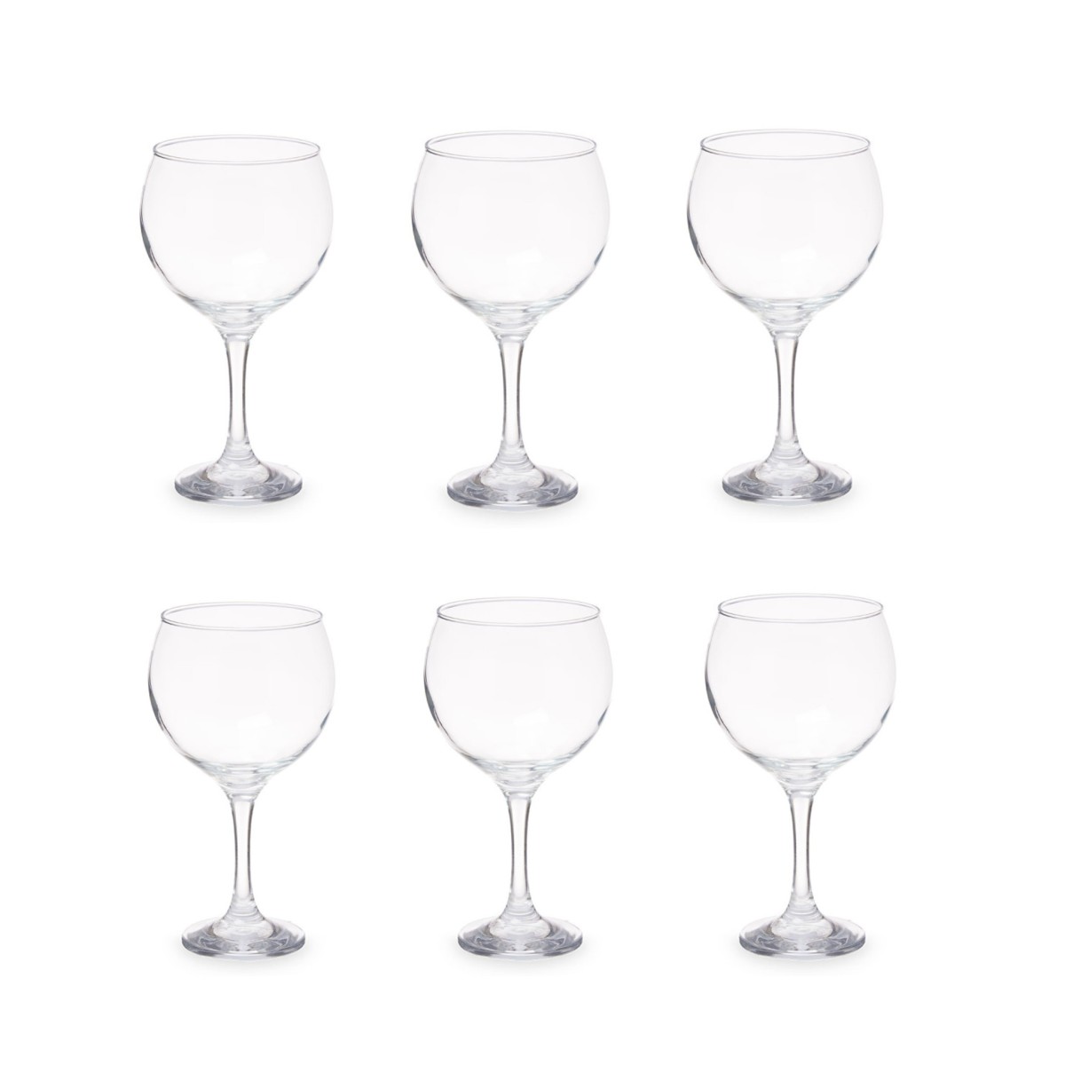 Set de 6 Copas de Vidrio 620 ml 10,5x10,5x20 Cm