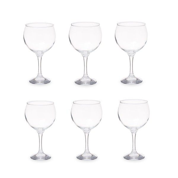 Set de 6 Copas de Vidrio 620 ml 10,5x10,5x20 Cm