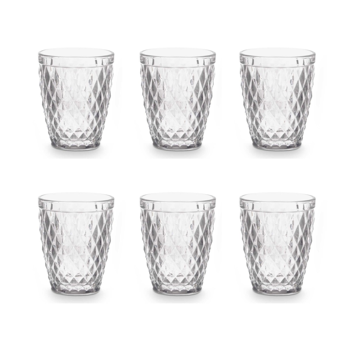 Set de 6 Vasos Diamante Transparente 250 ml...